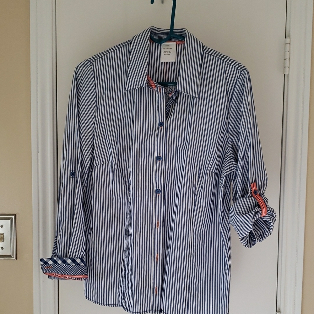 Women Blue Striped Shirt